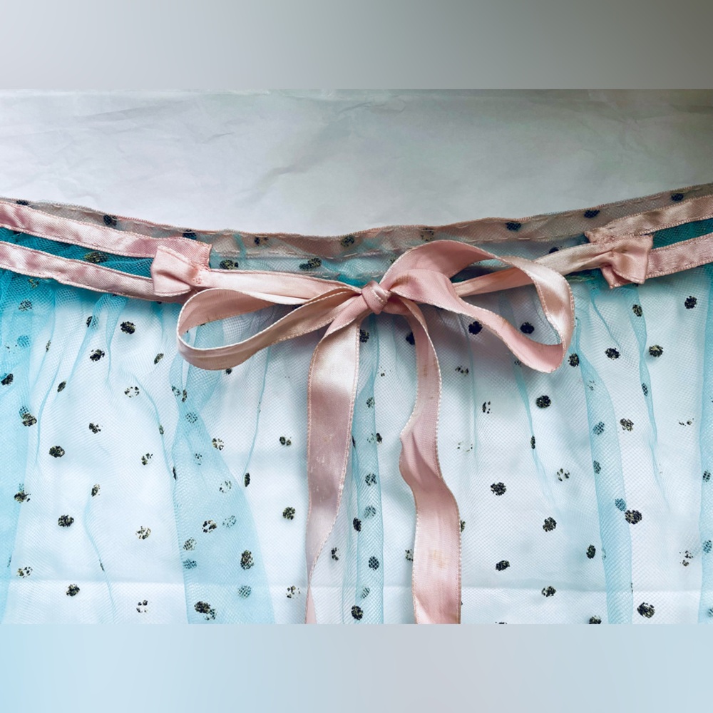 Vintage Blue And Pink Tule Apron Size S/XS - Picture 11 of 12